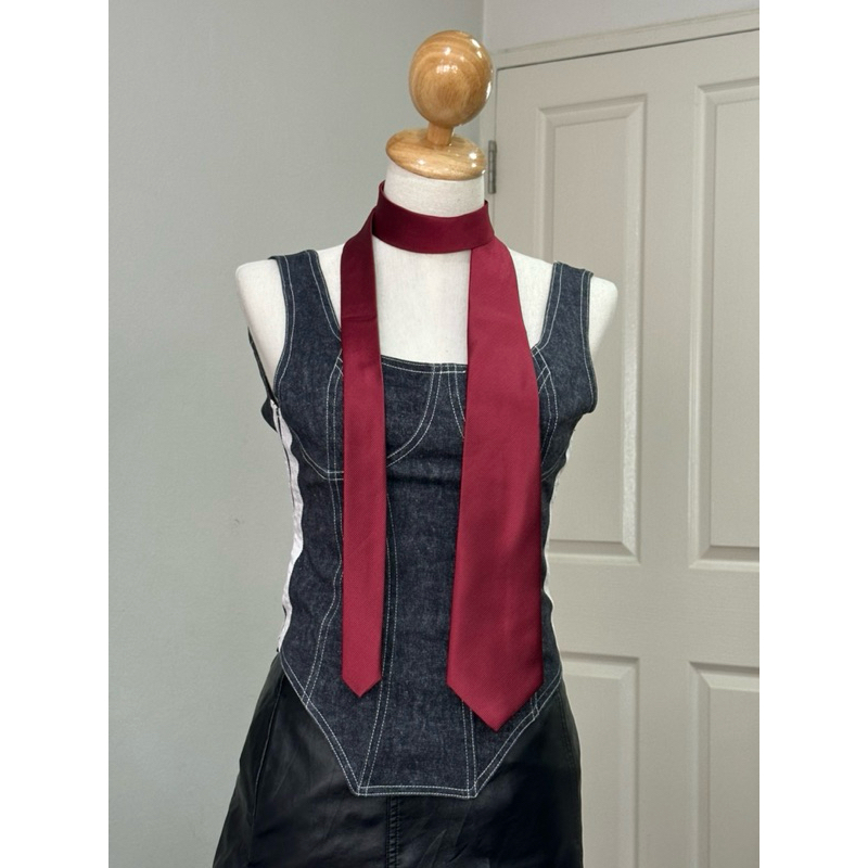 สีแดงไวน์พื้น พร้อมส่ง(กว้าง8 Cm. ,ยาว114 Cm. )/ necktie เนคไทแบบผูกเอง  ✨ (กทม.มีบริการส่งด่วน)