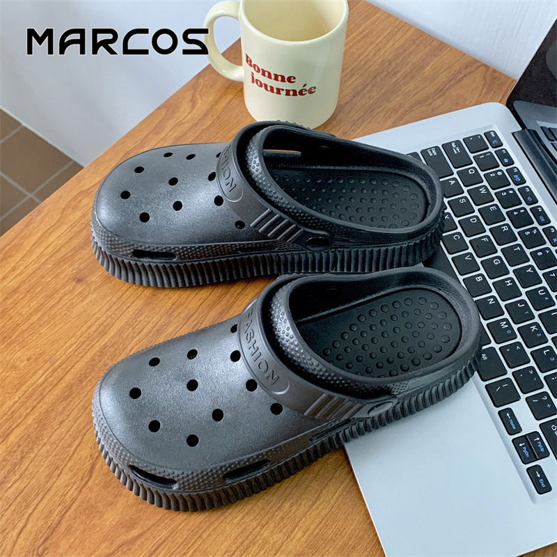 MARCOS รองเท้าผู้หญิงมีรู รองเท้ารัดส้นผู้หญิง รองเท้าผู้หญิงมีรู รองเท้าแตะฤดูร้อน นุ่มสบายสุดๆ รองเท้าแตะกันลื่น สำหรั