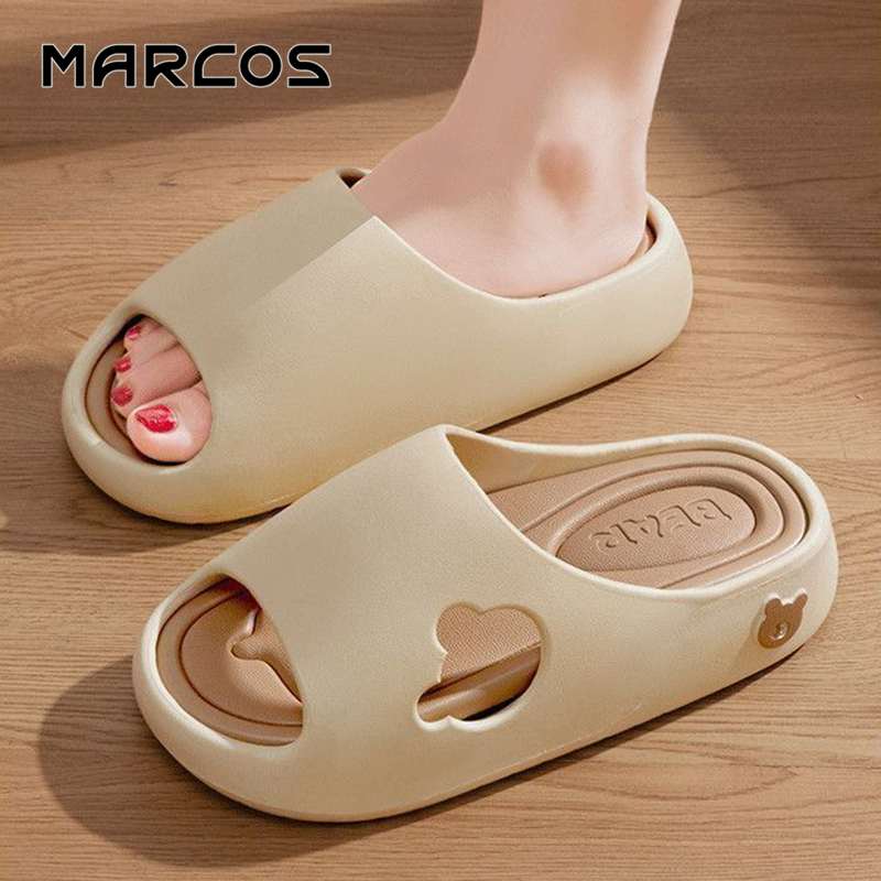 MARCOS พร้อมส่งจากไทย [MAR1018] รองเท้าแตะพื้นน่มสุดฟิ นพื้นสูงเจาะรูหัวใจกันน้ำ กันลื่นใส่ง่าย  ไม่เจ็บเท้า