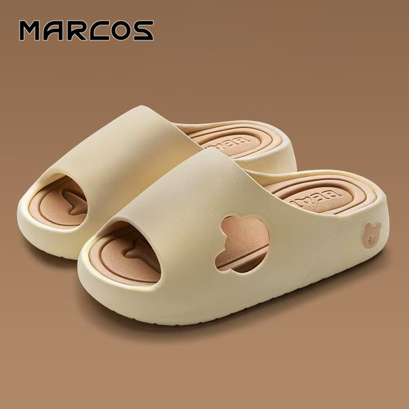 MARCOS พร้อมส่งจากไทย [MAR1018] รองเท้าแตะพื้นน่มสุดฟิ นพื้นสูงเจาะรูหัวใจกันน้ำ กันลื่นใส่ง่าย  ไม่เจ็บเท้า