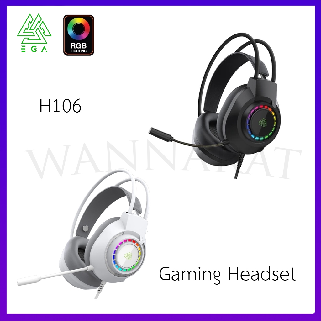 EGA H106 Lite Gaming Headset หูฟังเกมมิ่ง เชื่อมต่อผ่านสาย USB + 2 Jack 3.5mm