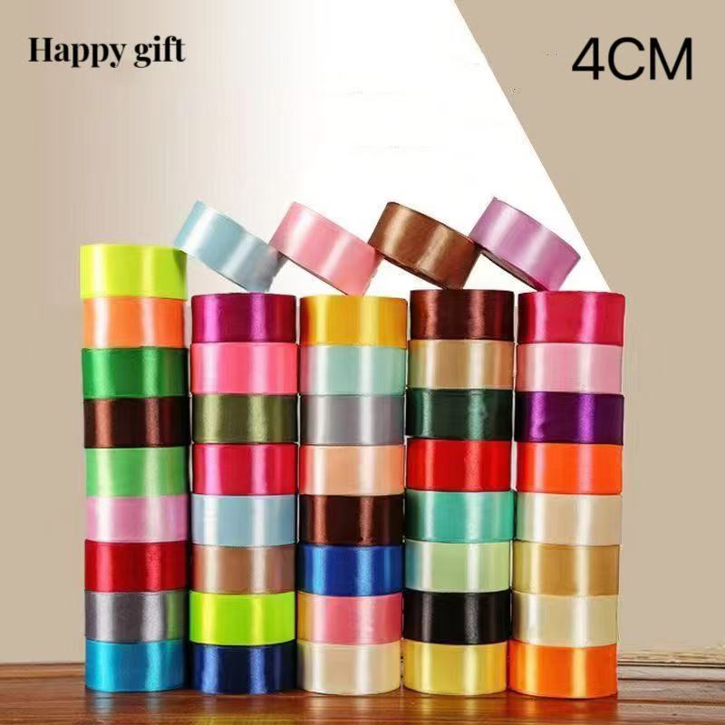 ริบบิ้นผ้าซาติน ด้านเดียว 4 ซม. (22 เมตร/ม้วน) ริบบิ้นตกแต่ง ของขวัญคริสต์มาส / 2.5 ซม.ริบบิ้นผ้าซาติน 2.5cm - รูปที่ 2