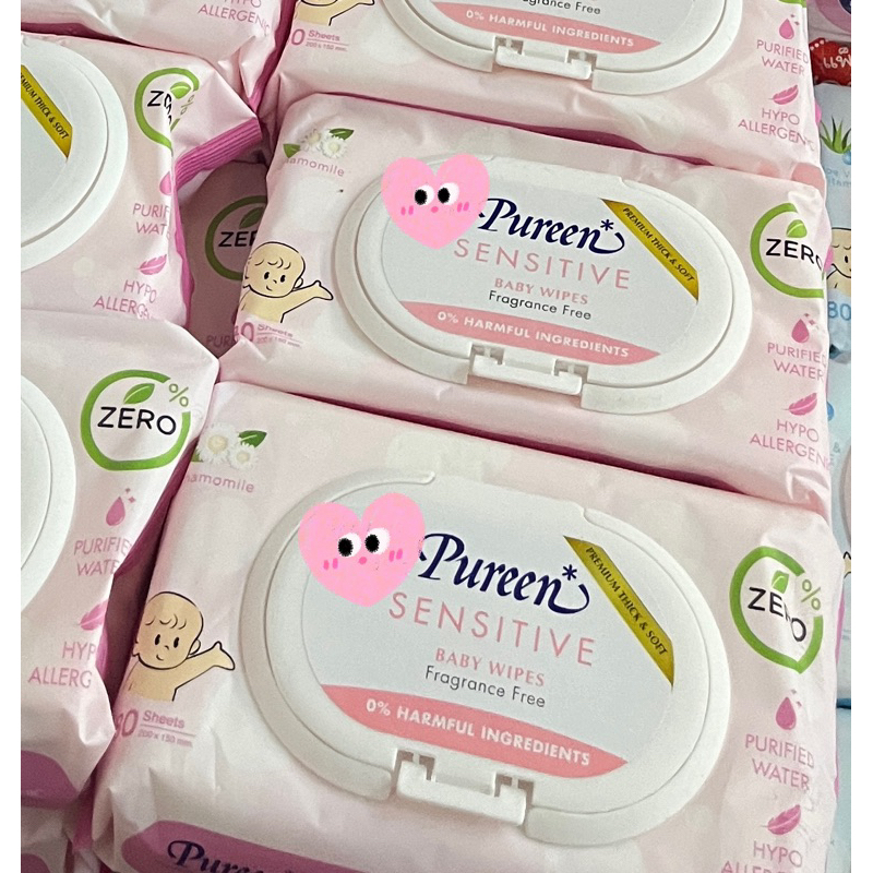 PUREEN เพียวลีน ทิชชู่เปียก BABY WIPE SENSITIVE 80 แผ่น