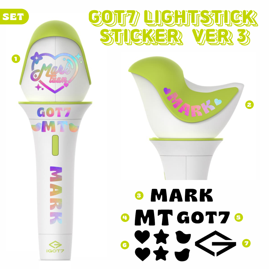 พร้อมส่ง สติ๊กเกอร์ติดแท่งไฟ GOT7 Ver.3 [STICKER LIGHTSTICK GOT7 Ver.3]