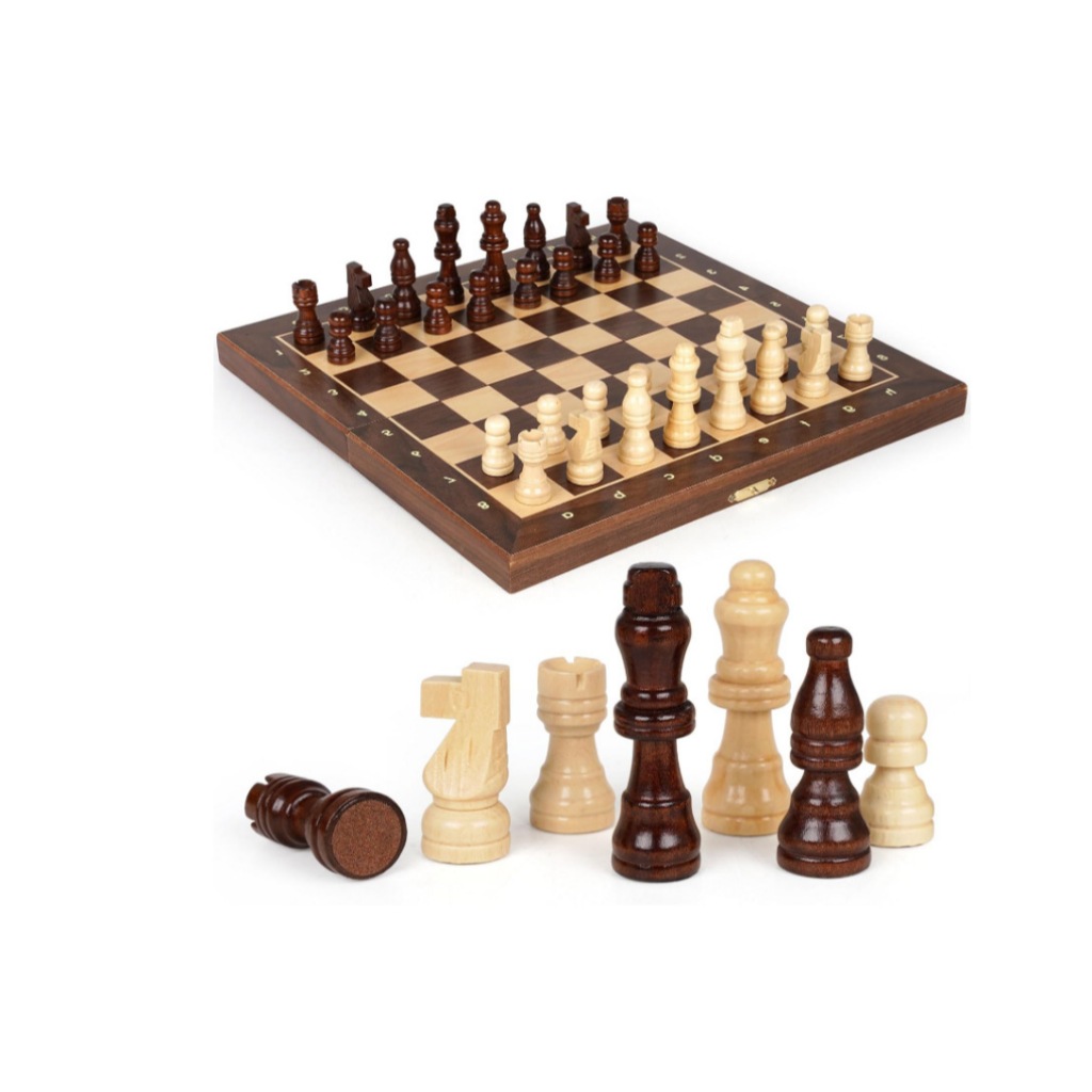 ชุดหมากรุกสากลไม้วอลนัท+MDF (แม่เหล็ก) Gold Knight Wooden Chess Set 1
