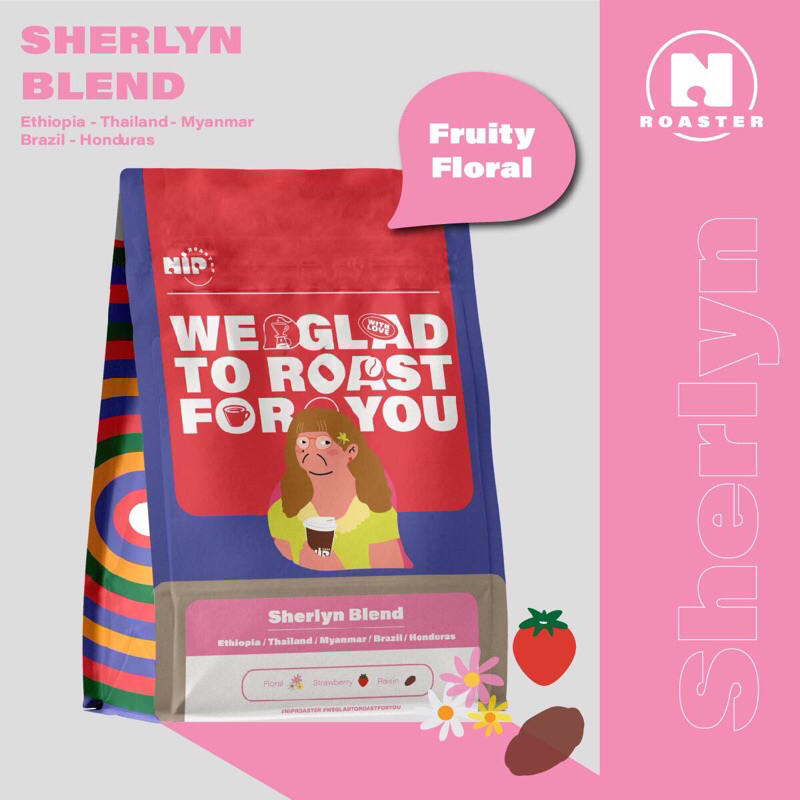 [NiP COFFEE] เมล็ดกาแฟ Sherlyn Blend (โทน Fruity) Light-Medium Roast