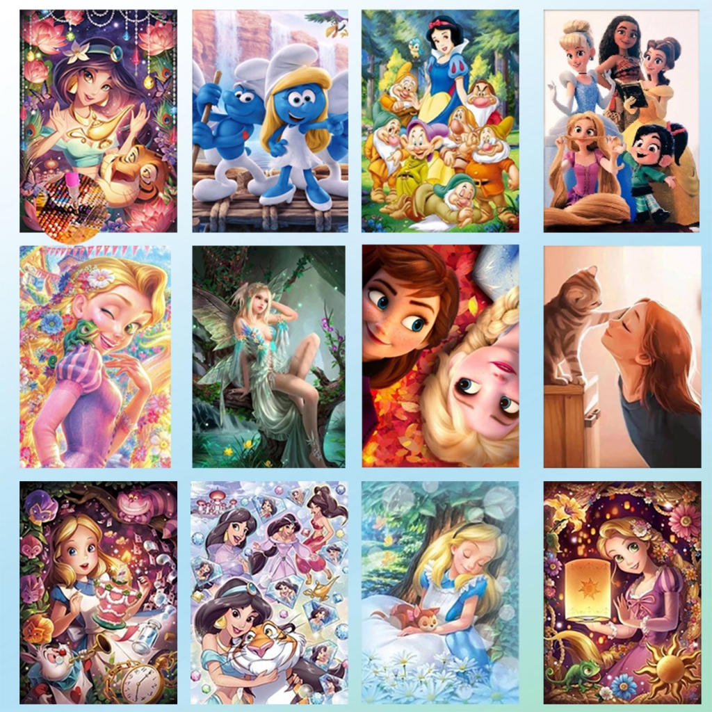 Diamond Painting 5D DIY DisneyII ครอสติสคริสตัล 5 มิติ ปักครอสติส ภาพติดเพชร WxH 30x40/40x50 cm