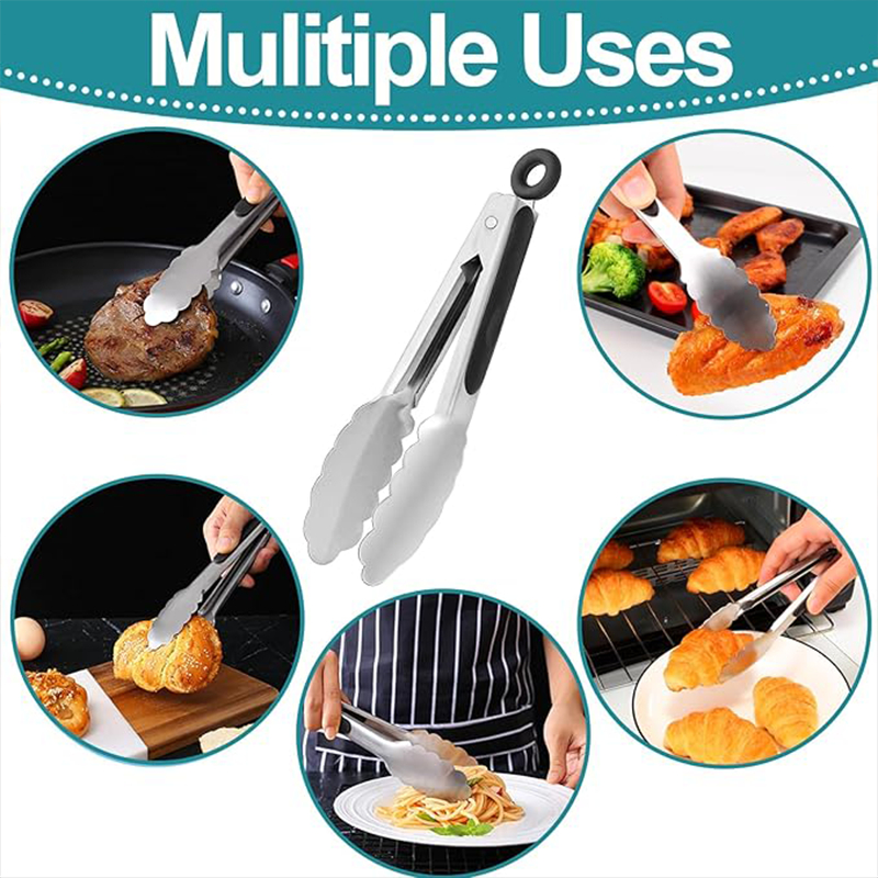 ที่คีบอาหาร คีมคีบอาหาร คีบอาหาร วัสดุสแตนเลส ด้ามจับยาวสะดวกสบายและปลอดภัย - รูปที่ 4