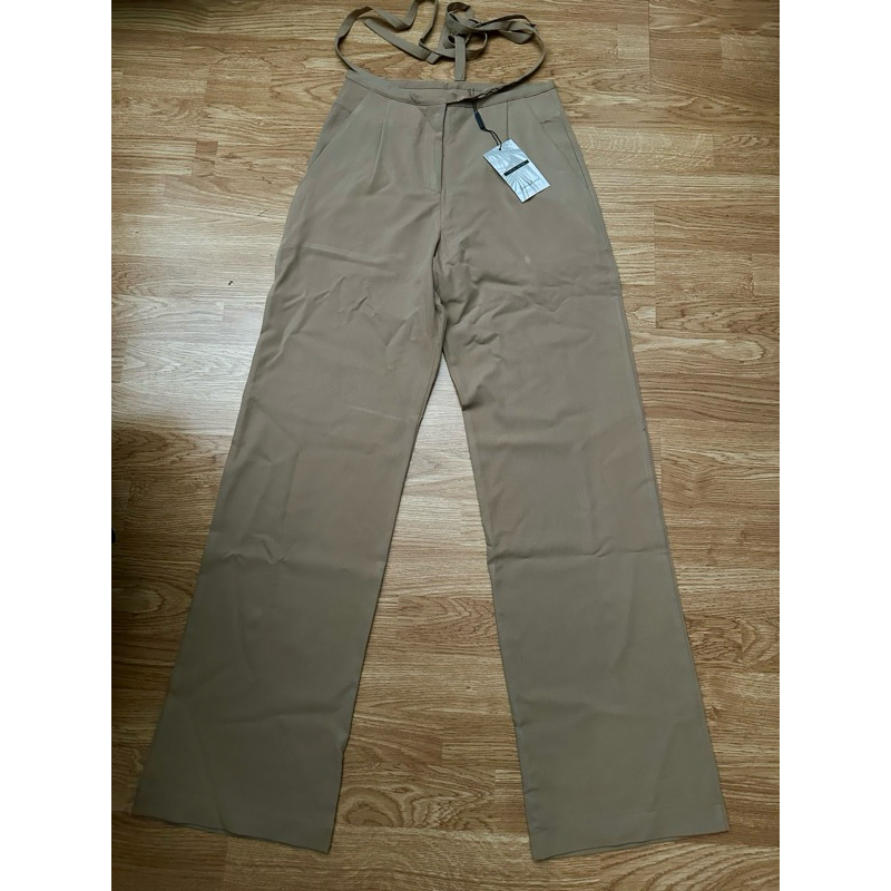 กางเกงผ้าเอวสูง เชือกผ้าเอว seoulstore