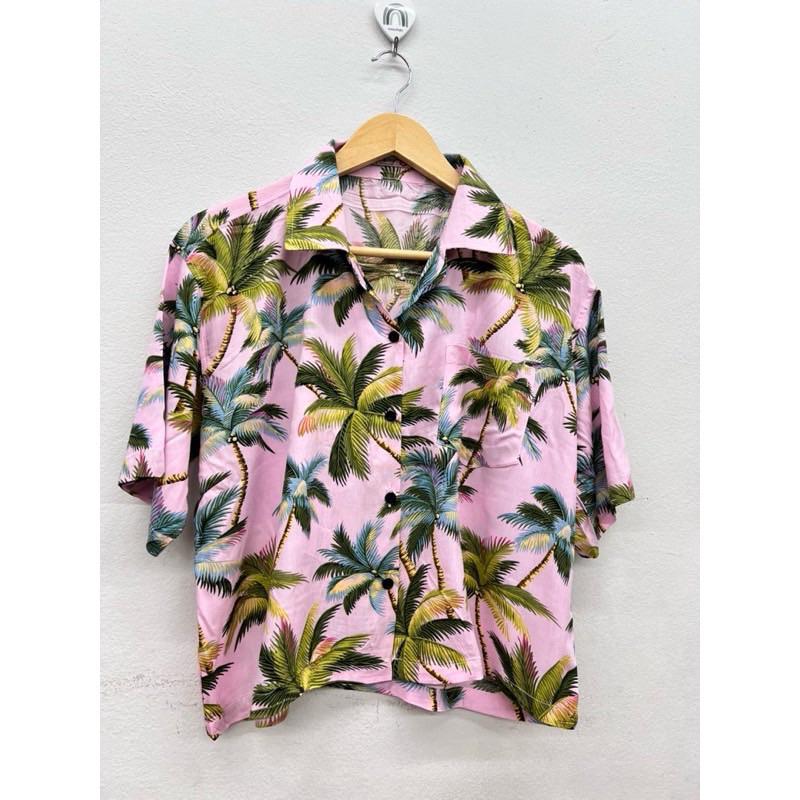 พร้อมส่ง ครอปสั้นหญิงผ้าสปัน(เรย่อน)งานไทย