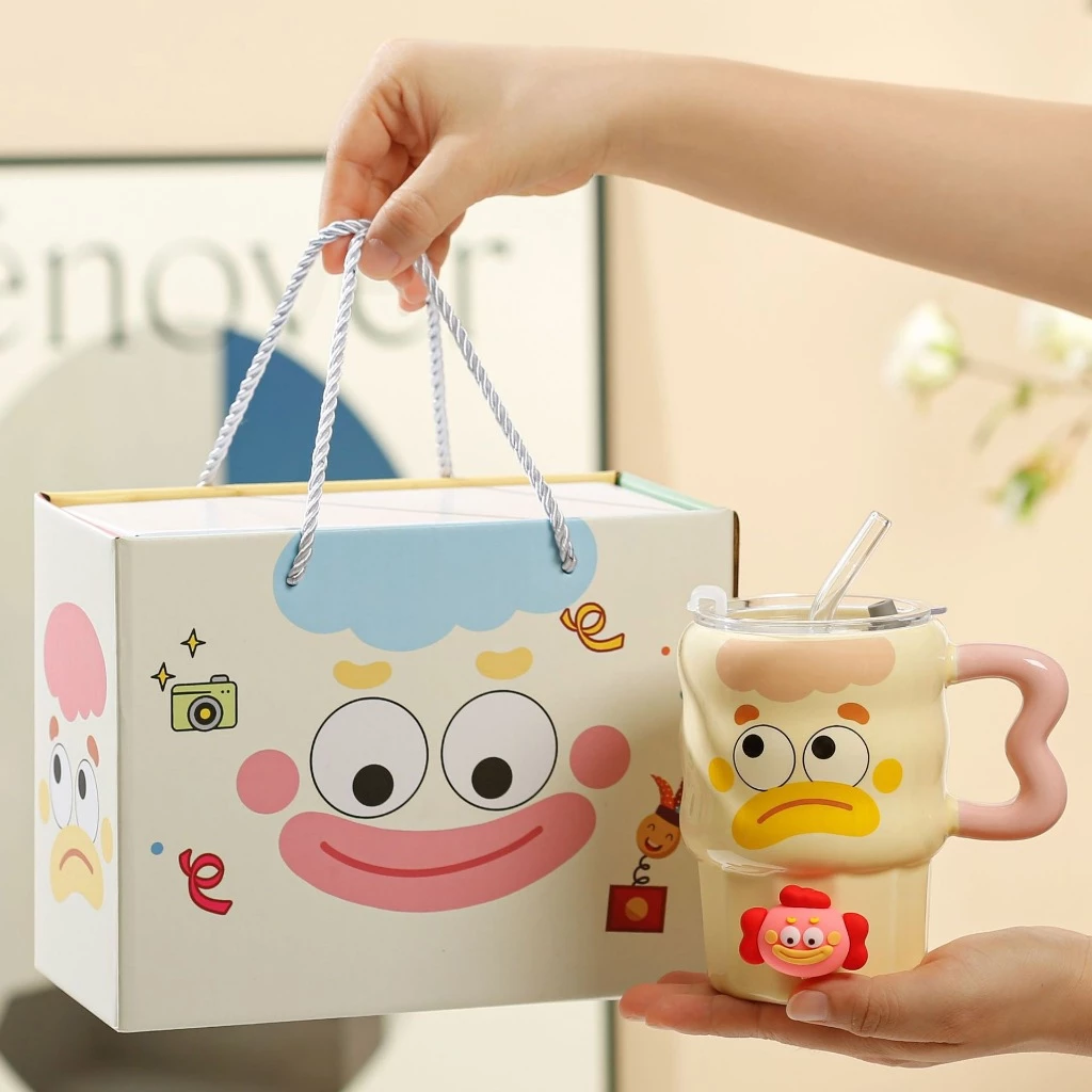 แก้วกาแฟ พร้อมกล่องของขวัญ ลายตัวตลกสวย น่ารัก ราคาดี ชาวออฟฟิศนักเรียนนักศึกษา เหมาะมาก thumbnail 3