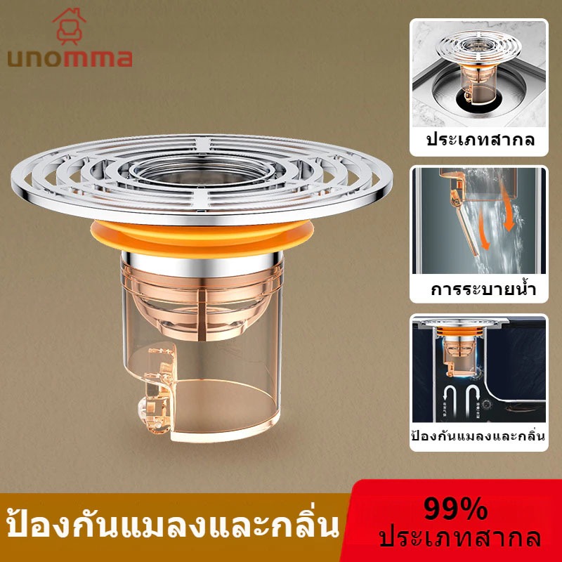 🎈จุกปิดท่อระบายน้ํา ฝาครอบท่อระบายน้ํา แบบแม่เหล็ก ป้องกันกลิ่น กันแมลง สําหรับติดห้องน้ํา unomma
