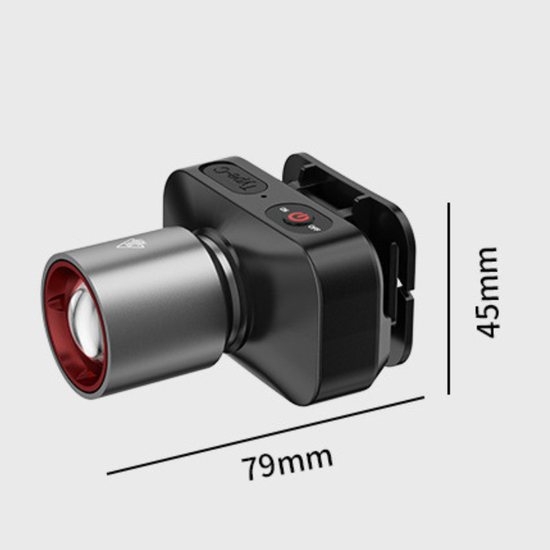 ไฟฉายคาดหัว  แสงขาว วอร์มไวท์ LED 250วัตต์ Super Zoom ชาร์จUSB-C พร้อมส่งจากไทย - รูปที่ 4