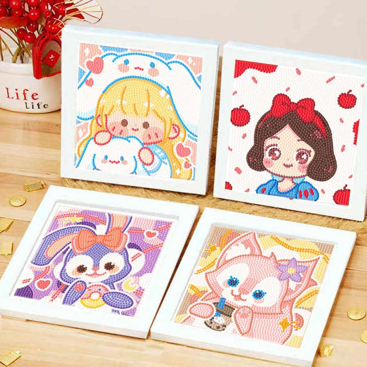 รูปวาดเพชร ภาพจิตกรรม/ภาพวาดเพชร/ภาพปักเพชร ภาพครอสติสคริสตัล DIY ครอสติสคริสตัลพร้อมกรอบรูป