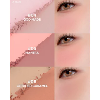 (กดในไลฟ์ลด40%)LA GLACE BRATTITUDE TWO TONE POWDER BLUSH บลัชฝุ่นทูโทนลากลาส 6 สี บลัชออนะคะ