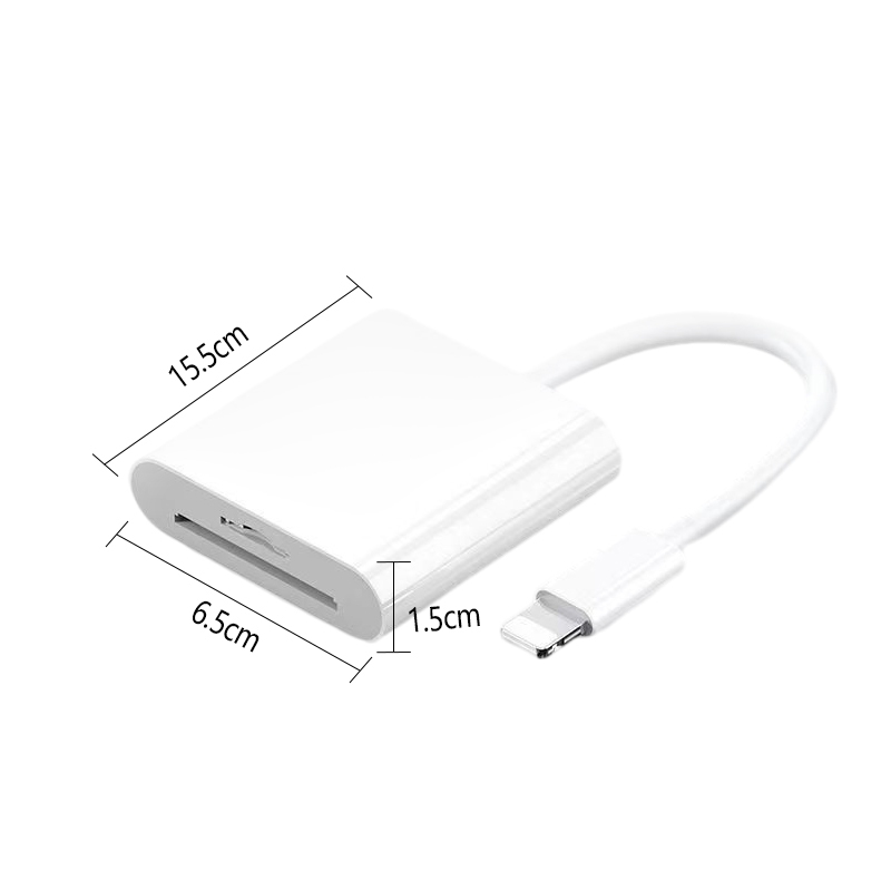 OTG IP to SD  +  TF card  2 in 1  เครื่องอ่านบัตรเครื่องอ่านกล้องการ์ด TF card reader