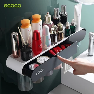 [พร้อมส่ง]ECOCO ที่ใส่แปรงสีฟันในห้องน้ํา ที่เก็บแปรงสีฟัน แบบติดผนัง ที่บีบยาสีฟัน