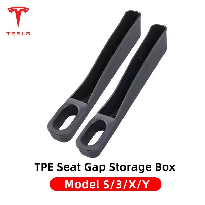 🚚จัดส่งจากไทย🚚กล่องเก็บของ TPE สำหรับช่องว่างระหว่างเบาะนั่ง Tesla Model S 3 X Y อุปกรณ์เสริมภายในรถยนต์ แบบหลายฟังก์ชัน