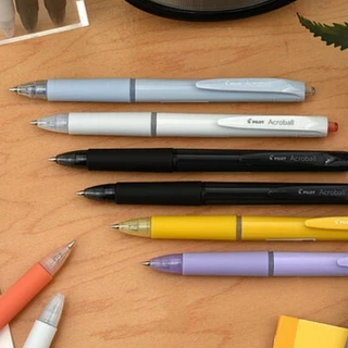 Pilot ปากกาลูกลื่น Acroball Clear #BAB ขนาด 0.5 มม. และ 0.7 มม. หมึกน้ำเงิน, แดง, ดำ (ราคาต่อ 1 ด้าม) เปลี่ยนไส้ได้