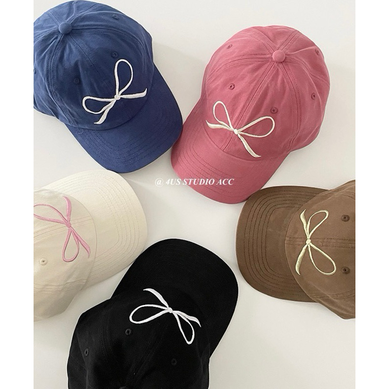 PICHA_BRAND : NEW BOW CAP หมวกแก๊ปปักรูปโบว์