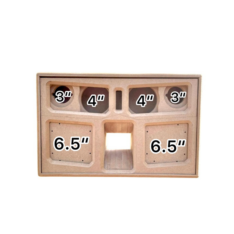 งานดิบ  (รุ่น691) ตู้แบนพลาส6.5“ คู่  กลาง4”  แหลม3“  ใช้ลมหน้าดอก ไม้12มิล