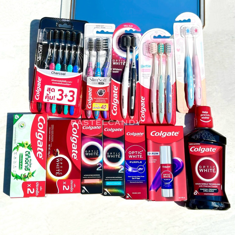 ลด50%LIVE🔥แท้💯% คอลเกต ยาสีฟัน Colgate Optic White Purple/O2/Herbal Detox/เซรั่มฟัน Purple Serum น้ำยาบ้วนปาก แปรงสีฟัน