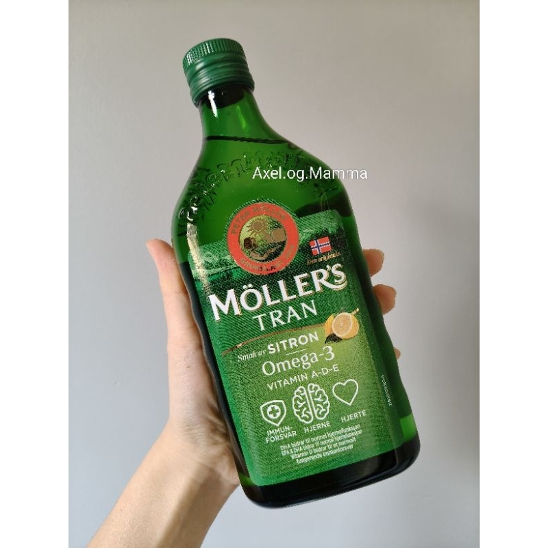 Moller's Tran น้ำมันตับปลาค็อค รสเลม่อน วิตามิน A-D-E Omega 3(สำหรับเด็ก 3 ขวบขึ้นไปหรือผู้ใหญ่)