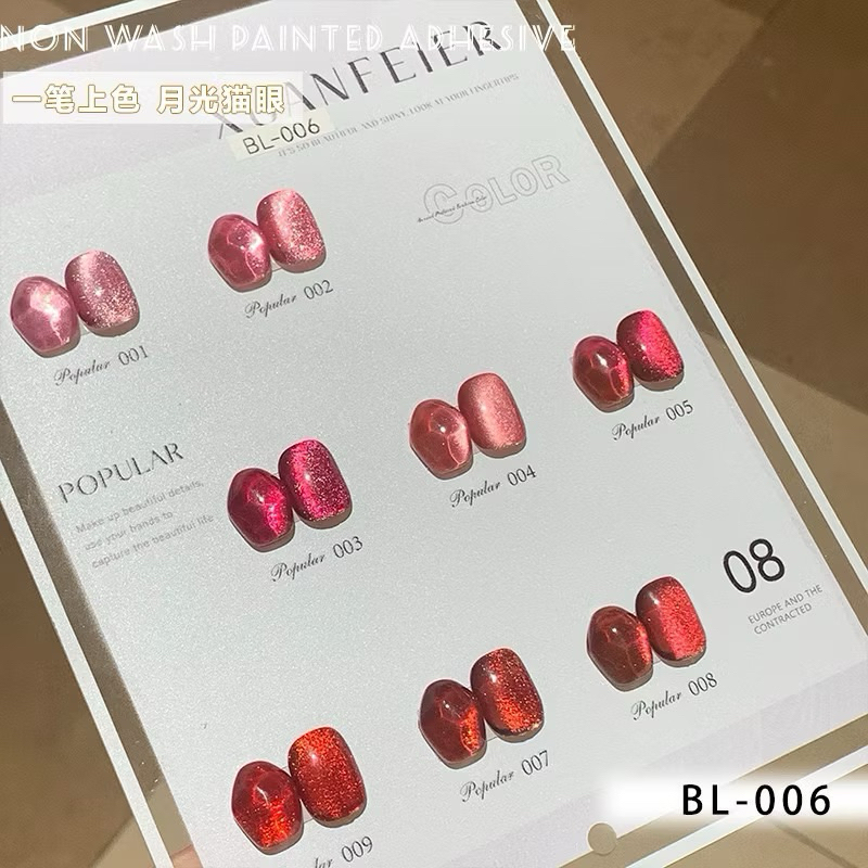 พร้อมส่ง✅สีเจล cat eye ลูกแก้วละเอียด XUANFEIER ใหม่🎉 ลูกแก้ว 8 สี แถม ชาร์ทสี (รุ่น BL-001 - BL-009