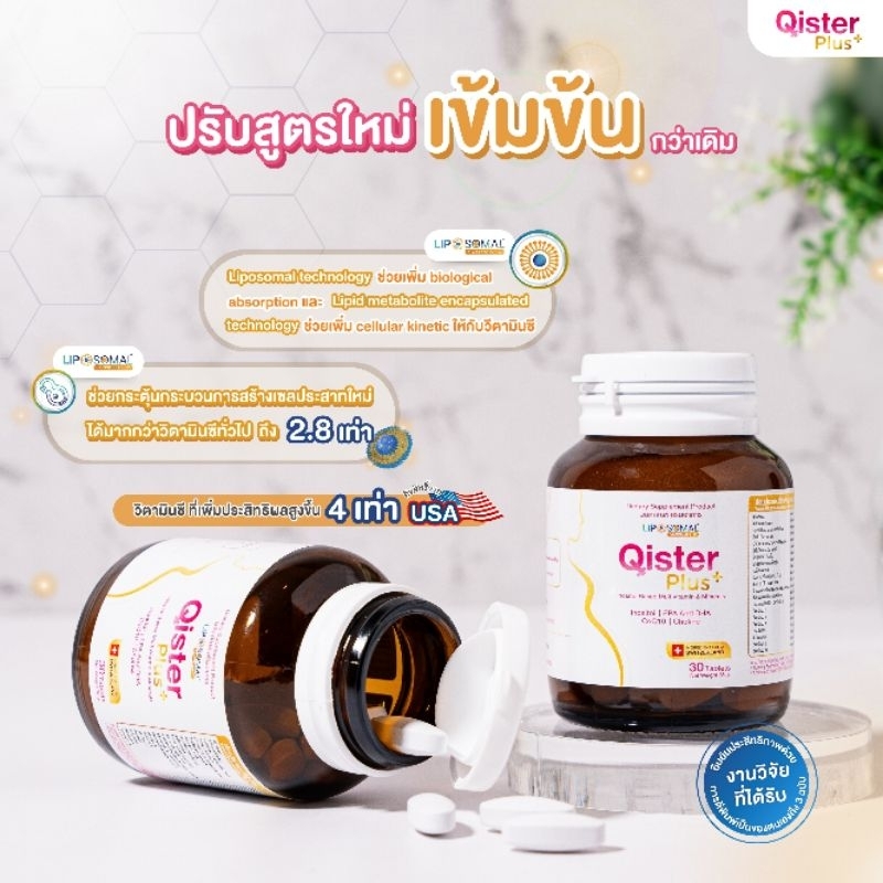 Qister Plus1000mg พร้อมวิตามินC Liposomal มีวิจัยตีพิมพ์ถึง3ฉบับ