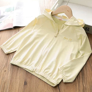Babyonline(Y354)I5/0F0R (ส่งด่วน1วัน)เสื้อคลุมกันแดดกันUVแขนยาวมีหมวกสำหรับเด็ก มีซิป ป้องกันแสงแดด