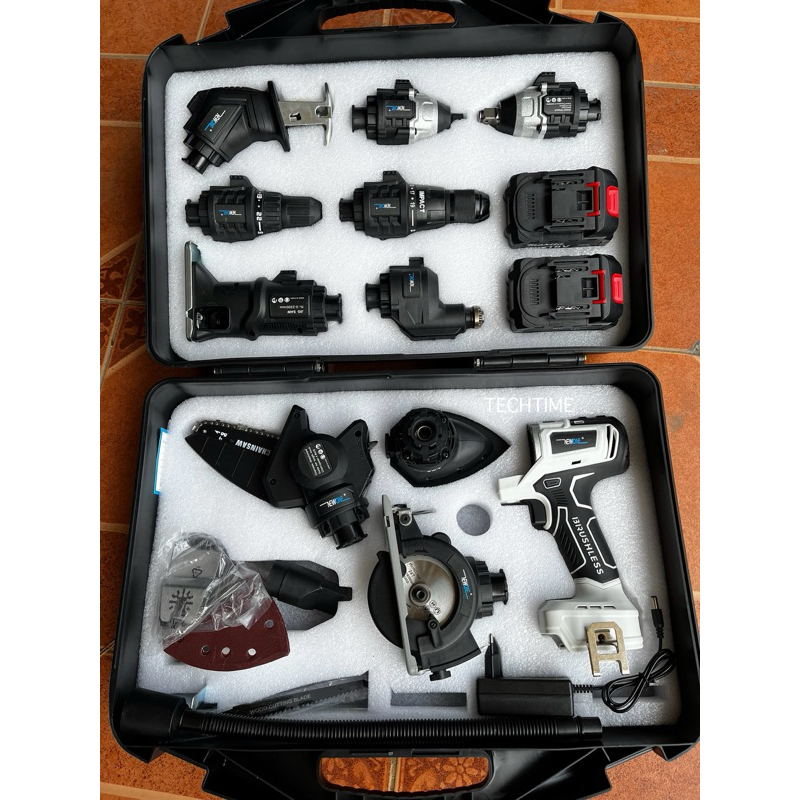 NEWONE สว่านไร้สายเปลี่ยนหัวได้ 10in1 งานช่าง งานdiy จบในตัวเดียว เข้ากันได้กับแบต makita 18V