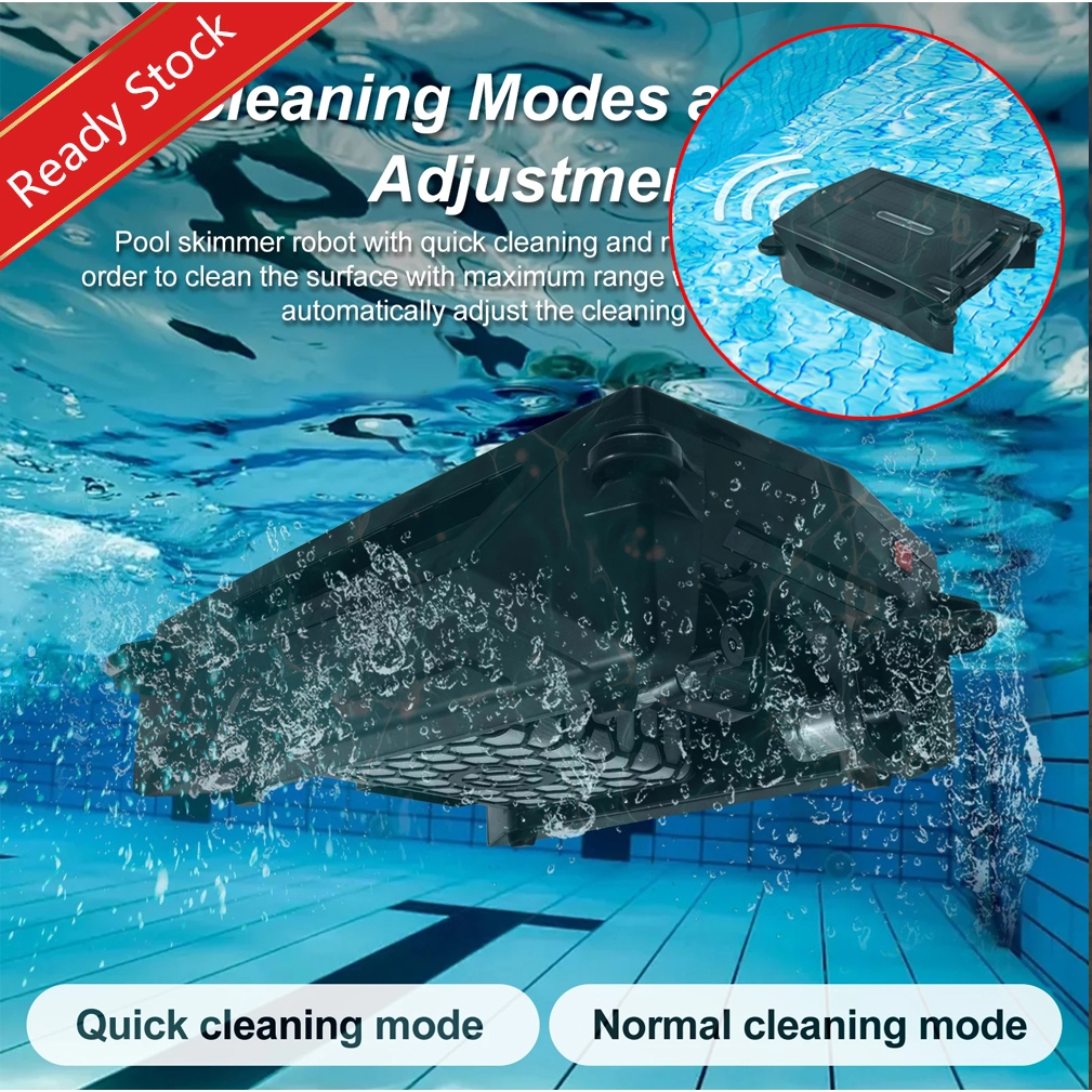 Robot Lifestyle Skimmer Swimming Pool Cleaner, Robotic Water Cleaner Solar Panel Power 10W Cordless 