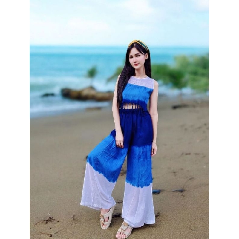 ชุดมัดย้อมสีสวยสดใส ผ้าพริ้ว ใส่สบายไม่ร้อน