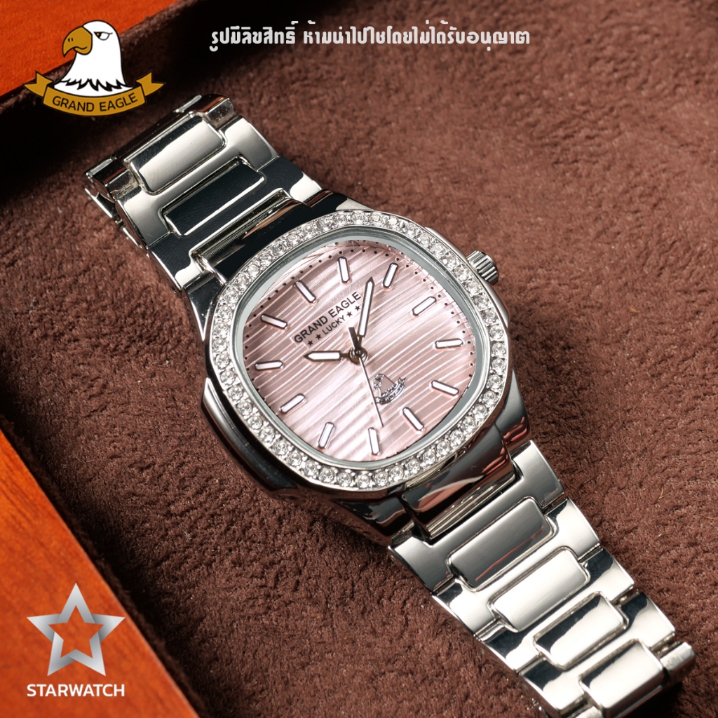 GRAND EAGLE นาฬิกาข้อมือผู้หญิง สายสแตนเลส รุ่น GE155L – SILVER/LIGHTPINK