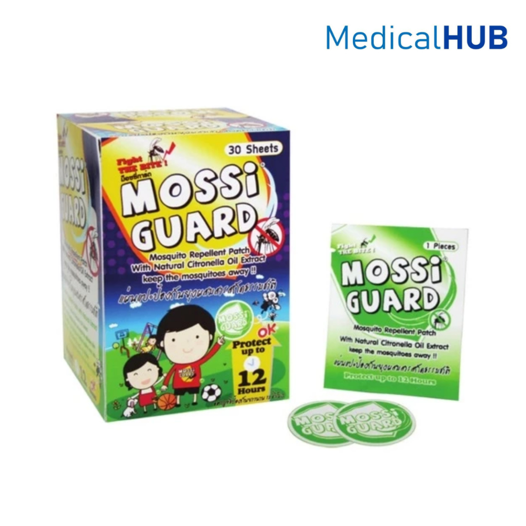 Mossi Guard ม็อซซี่การ์ด แผ่นแปะกันยุง สติ๊กเกอร์กันยุง กันยุง จำนวน 1 กล่อง บรรจุ 30 ซอง (30X13959)