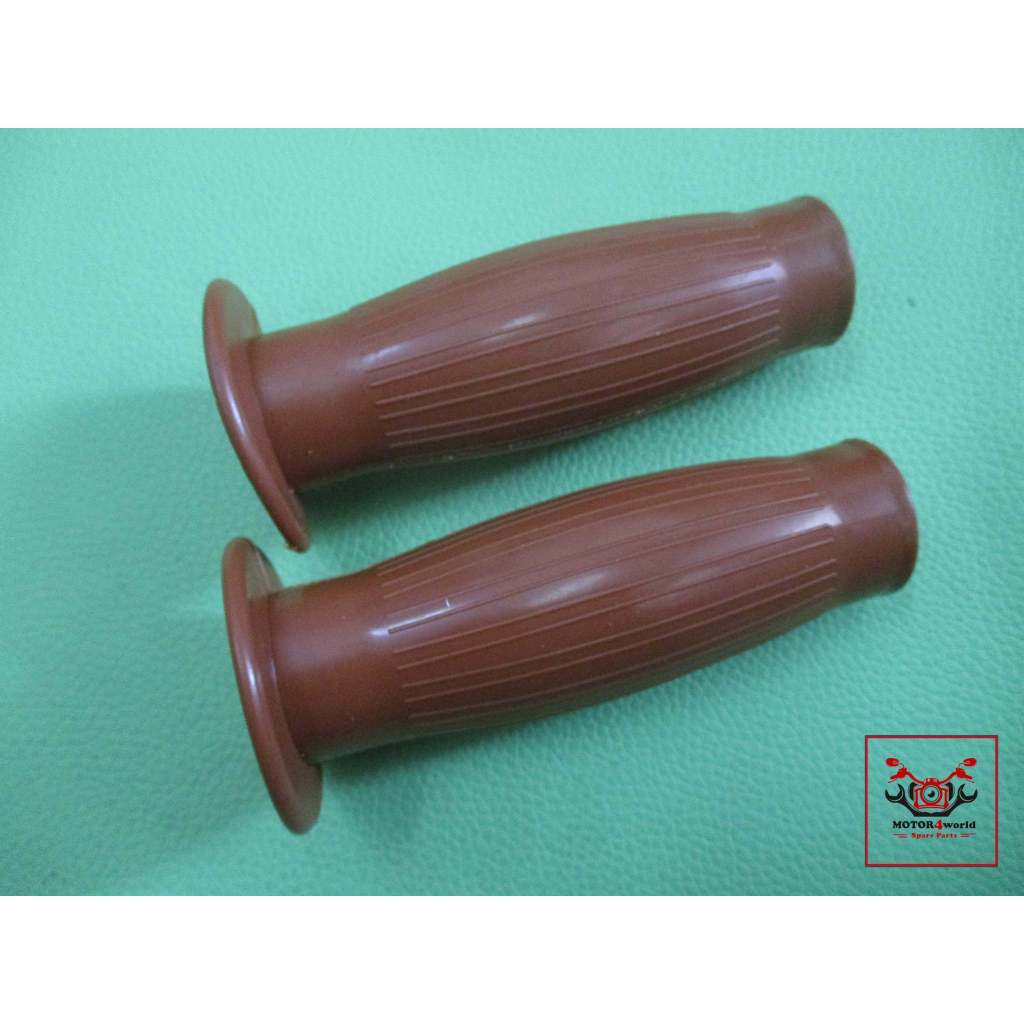 HANDLE GRIP BROWN & CHROME END Fit For HONDA CBR1000 ST1100B VF1000 VR1000 // ปลอกแฮนด์ สีน้ำตาล