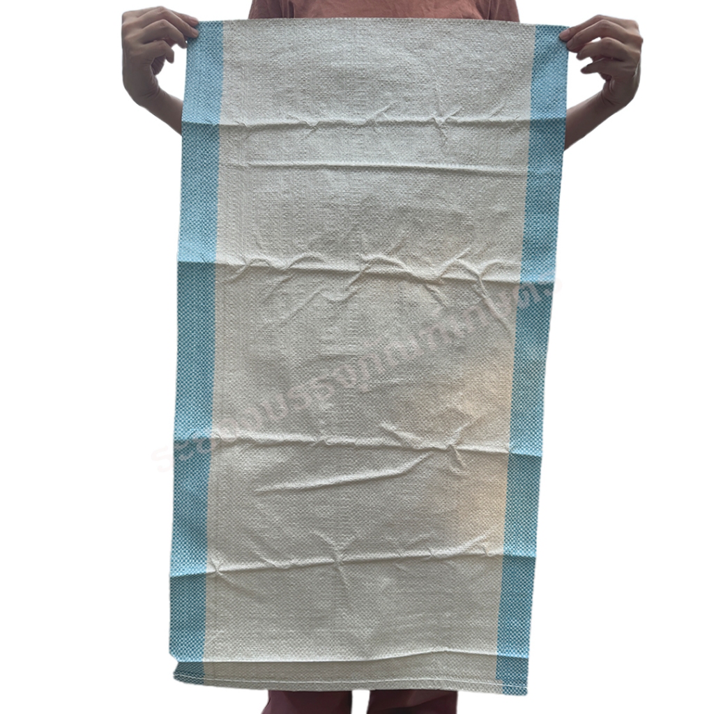 (สินค้ามาใหม่) กระสอบพลาสติก 19.5 x 36 นิ้ว  สีขาว แถบสี แบบนิ่ม ของใหม่ - รูปที่ 2