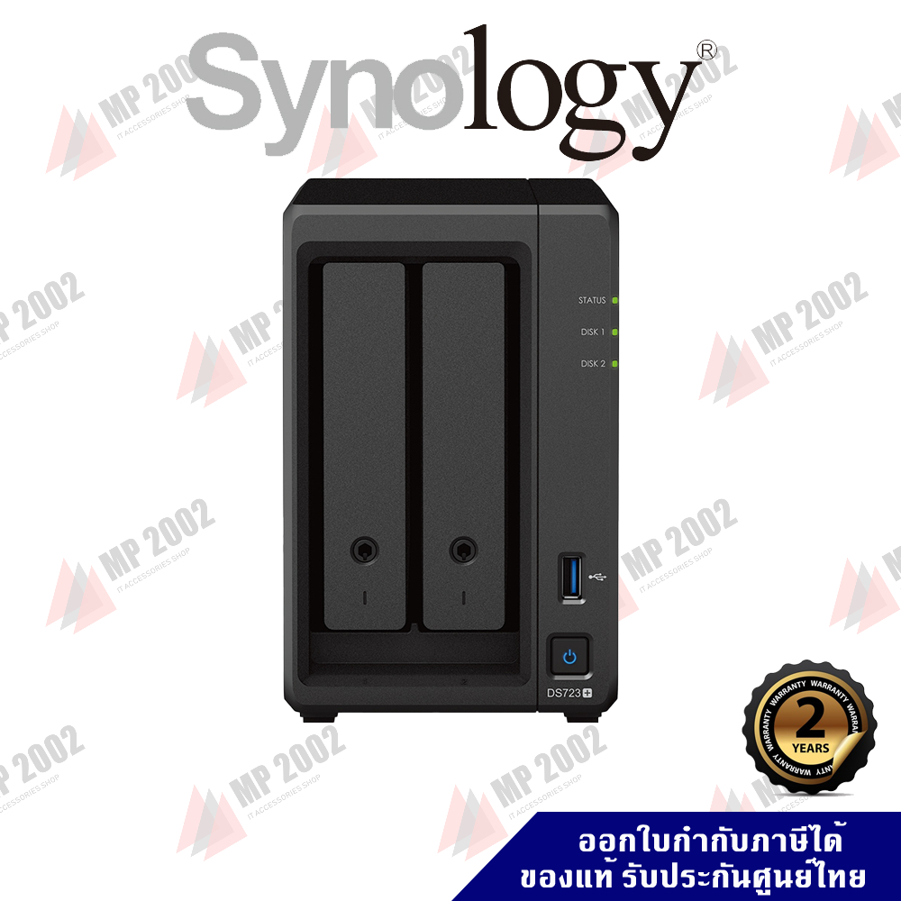NAS SYNOLOGY (SNG-DS725+) 2Bay Dual-core 2.6(Base) / 3.1(Boost)GHz ประกันศูนย์ 2 ปี