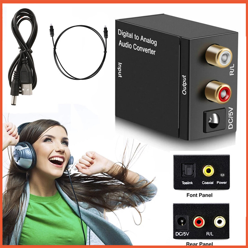 ตัวแปลงสัญญาณเสียง DAC ดิจิตอลเป็นอนาล็อกจาก Coaxial Toslink Optical SPDIF Digital  RCA L / R แจ็ค 3.5 มม
