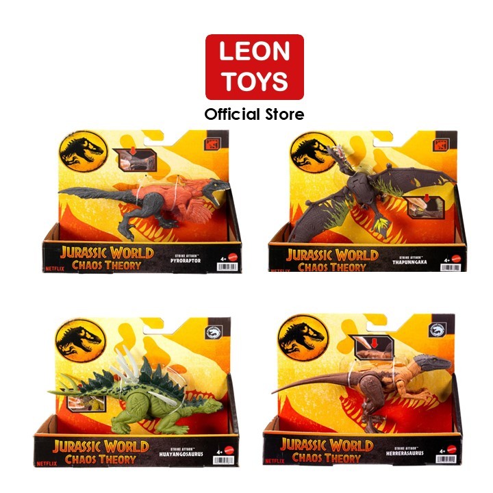 Jurassic World Chaos Theory Strike Attack Herrerasaurus Huayangosaurus Pyroraptor Thapunngaka Dinosaur Action Figure