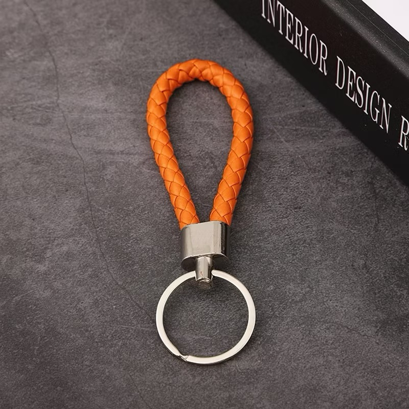 P-02 พวงกุญแจหนังแฟชั่น สีส้ม🧡