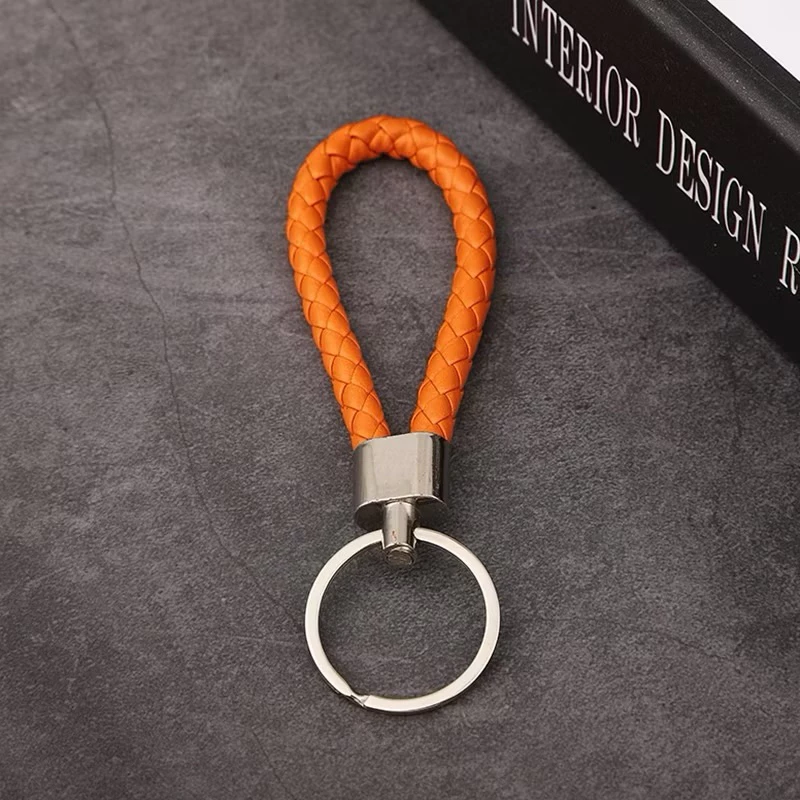 P-02 พวงกุญแจหนังแฟชั่น สีส้ม🧡