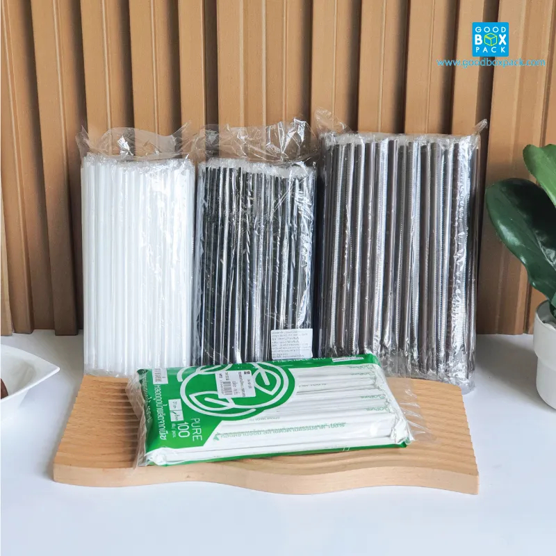 Goodboxpack (แพ็คละ100-200-250ชิ้น) หลอดพลาสติก ขนาด 6,8มิล ห่อพลาสติกแยกชิ้น อ่านรายละเอียดก่อนสั่งซื้อ