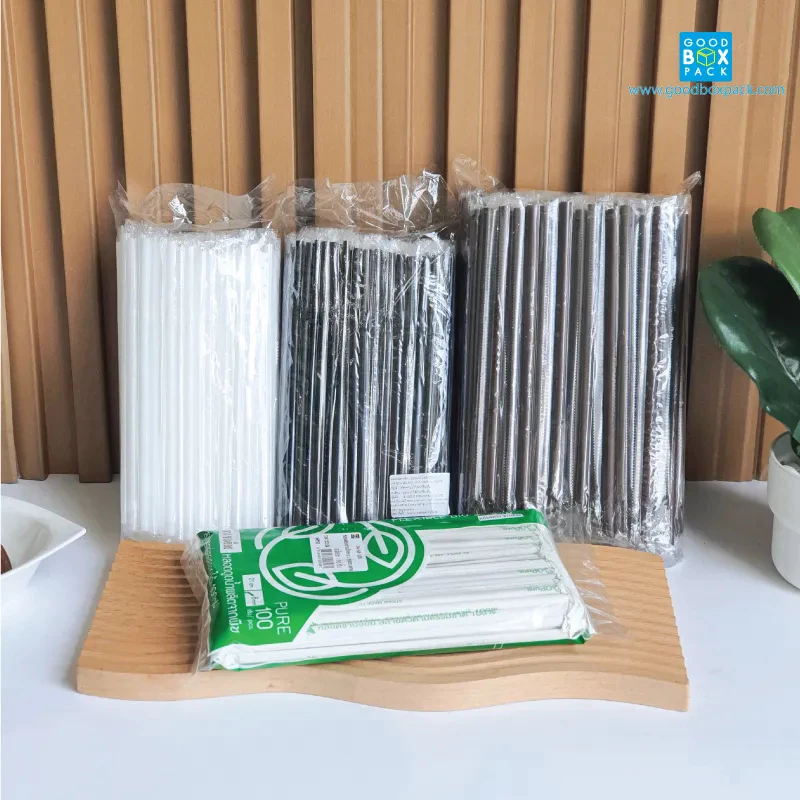 Goodboxpack (แพ็คละ100-200-250ชิ้น) หลอดพลาสติก ขนาด 6,8มิล ห่อพลาสติกแยกชิ้น อ่านรายละเอียดก่อนสั่งซื้อ