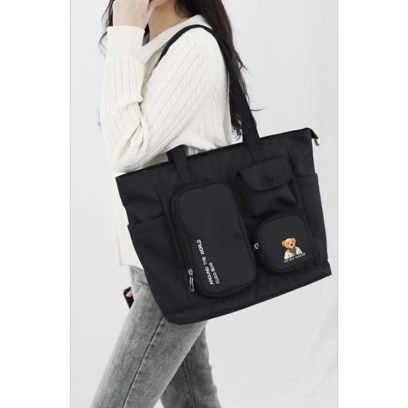 กระเป๋าช้อปปิ้งผู้หญิงผ้ากันน้ำ GUOO BEAR 🐻