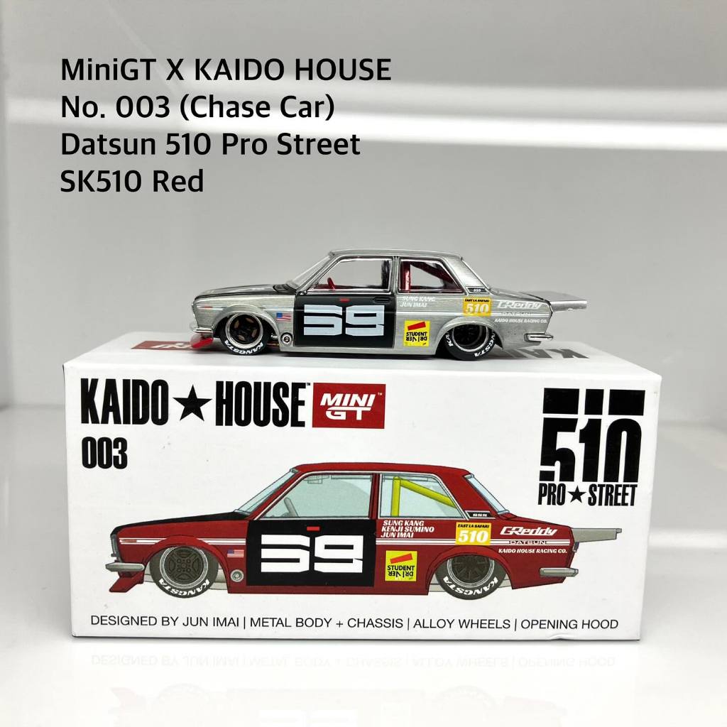 Kaidohouse x MINI GT Chase No. 003 Datsun 510 Pro Street SK510 Red