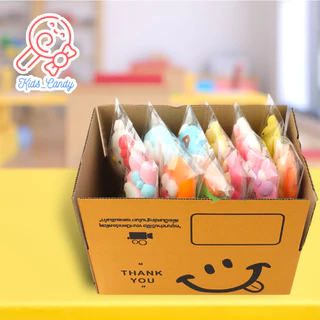ขนม ขนมแจกเด็ก ขนมกินเล่น มาร์ชเมลโลว์การ์ตูน เสียบไม้ lollipop แพคละ 3ชิ้น คละ (60กรัม)