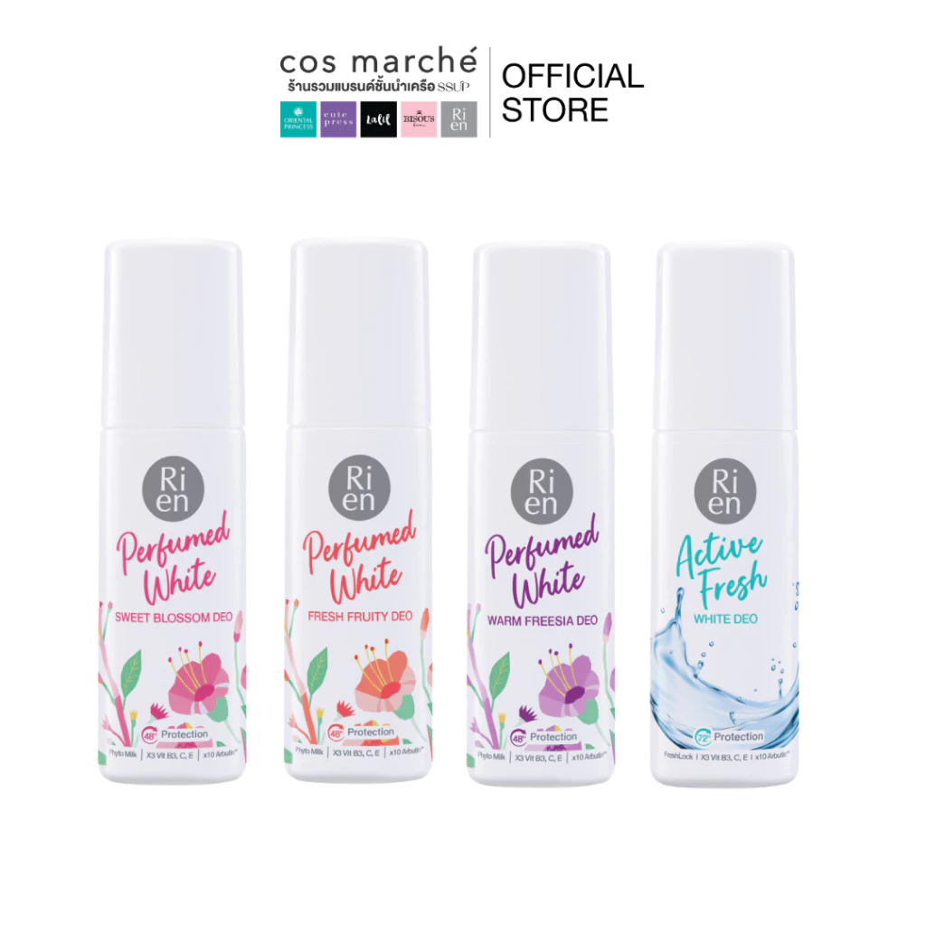 Ri en Perfumed White Deo 60 มล. โรลออน ระงับกลิ่นกาย