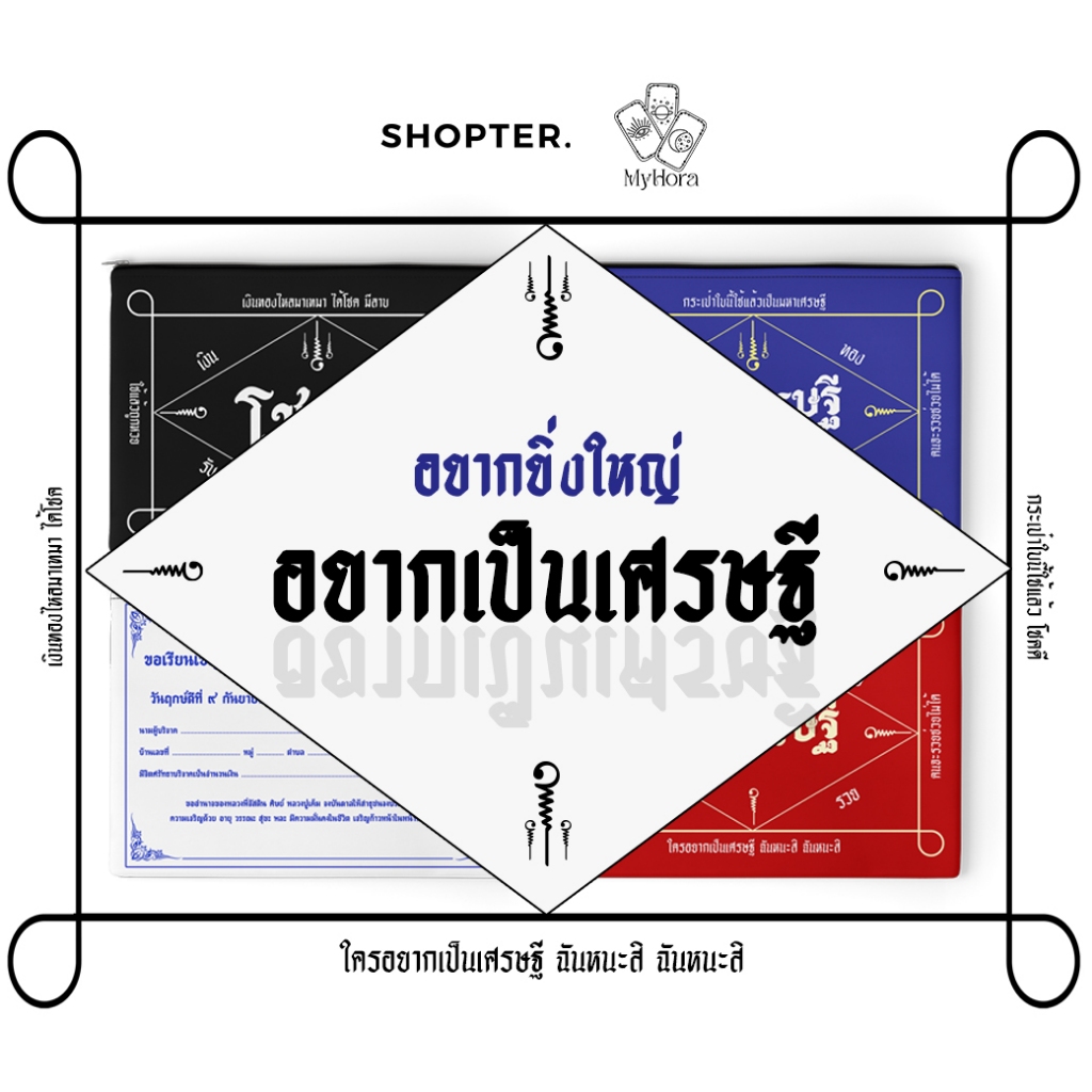 เซตกระเป๋า อยากยิ่งใหญ่อยากเป็นเศรษฐี รหัส CZA00054-CZA00057 #MyHora #โชคดี #มหาเศรษฐี #ทอดกฐิน