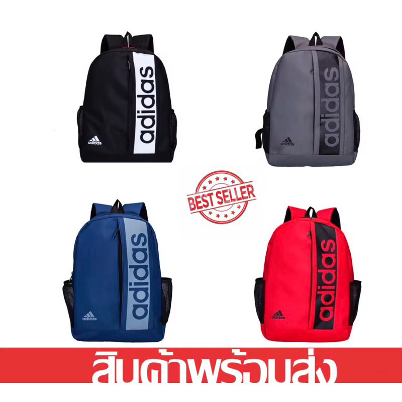 ADIDAS กระเป๋าเป้เดินทาง นักเรียน คอมพิวเตอร์แบบสบาย ขนาดใหญ่ คุณภาพดี